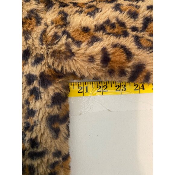 Lucky Brand Faux Fur Leopard Print Jacket w/ Hood XS - Picture 10 of 13